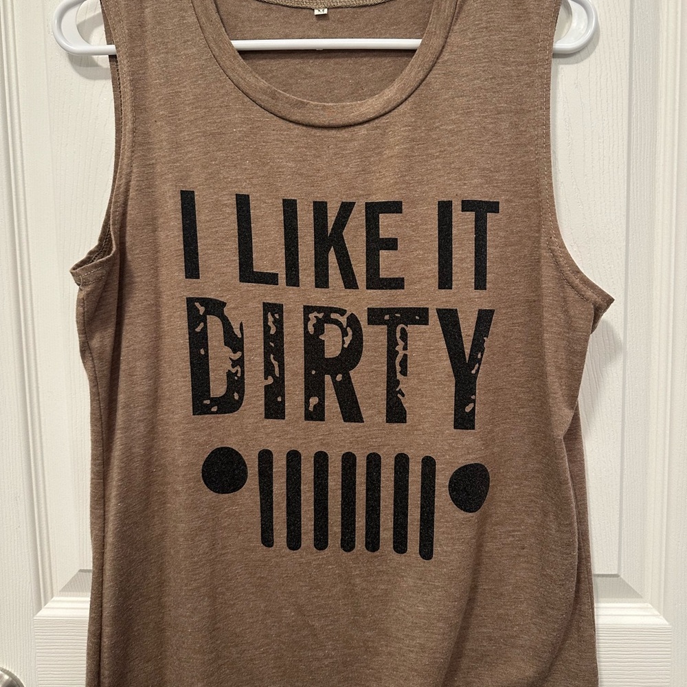 Brown Graphic Tank Top